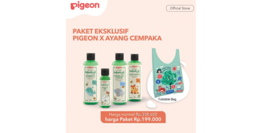 Pigeon Natural Botanical Series, Perawat Kulit Lembut Bayi dengan 3 Bahan Favorit